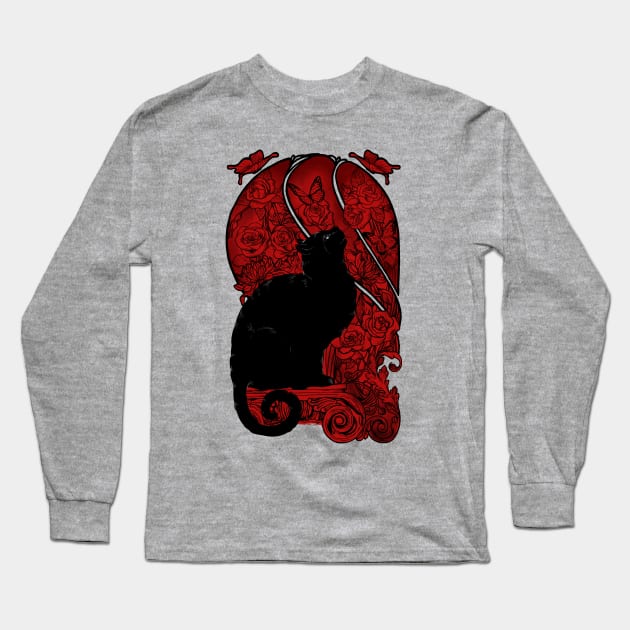 CAT & BUTTERFLY Long Sleeve T-Shirt by ROVO